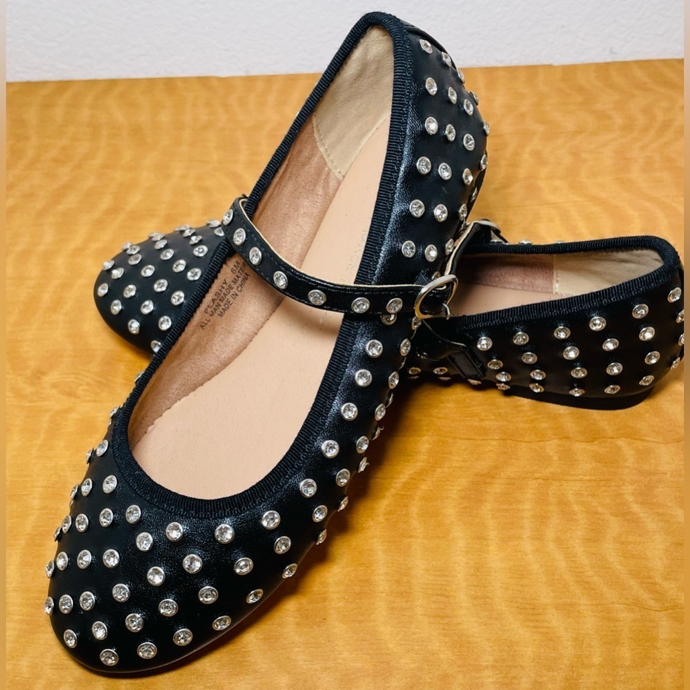 House of Harlow Black 1960 Flashy Mary Jane Ballet Flats - Picture 3 of 11